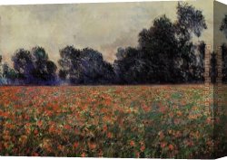 Giverny Canvas Paintings - Poppies at Giverny by Claude Monet