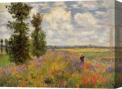 Jaune Poppy Canvas Paintings - Poppy Field Argenteuil by Claude Monet