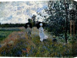 Argenteuil Canvas Paintings - Promenade Near Argenteuil by Claude Monet