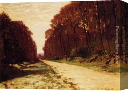 The Road to Middelharnis Canvas Paintings - Road in a Forest by Claude Monet