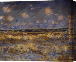 Rough Canvas Paintings - Rough Sea by Claude Monet