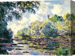 Giverny Canvas Paintings - Section of the Seine near Giverny by Claude Monet