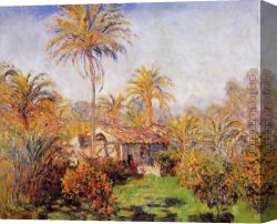 Farm Canvas Paintings - Small Country Farm in Bordighera by Claude Monet