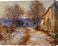 Snow Effect with Setting Sun Canvas Paintings - Snow Effect at Limetz by Claude Monet