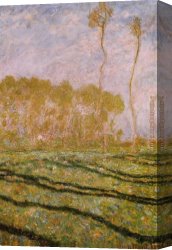 Springtime Canvas Paintings - Springtime Landscape at Giverny by Claude Monet