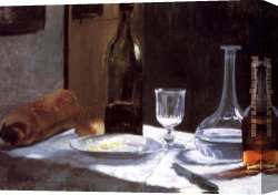 Bottle Canvas Paintings - Still Life with Bottles by Claude Monet