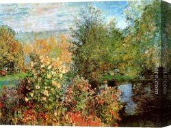 Adolph Von Menzel Canvas Paintings - Stiller Winkel im Garten von Montgeron by Claude Monet