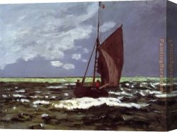 Seascapes Canvas Paintings - Stormy Seascape by Claude Monet
