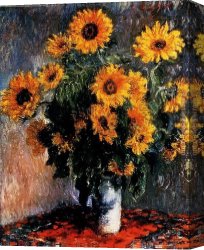 Claude Monet Canvas Paintings - Sunflowers by Claude Monet