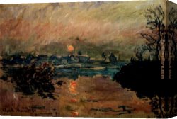 Claude Monet Canvas Paintings - Sunset by Claude Monet