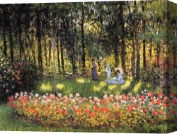 Family Canvas Paintings - The Artist's Family in the Garden by Claude Monet