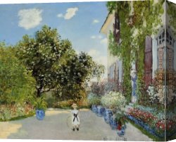Argenteuil Canvas Paintings - The Artist's House at Argenteuil by Claude Monet