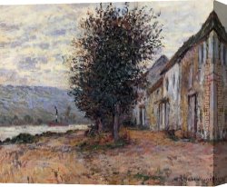 Bank Canvas Paintings - The Banks of the Seine by Claude Monet