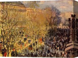 La Varenne De St. Hilaire Canvas Paintings - The Boulevard des Capuchine by Claude Monet