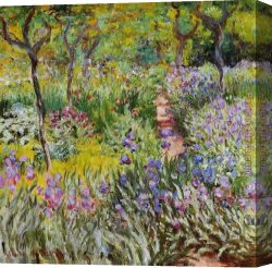 Les Iris Jaunes 1824 Canvas Paintings - The Iris Garden at Giverny by Claude Monet