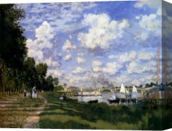 Argenteuil Canvas Paintings - The Marina At Argenteuil by Claude Monet