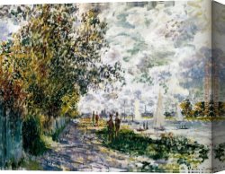 Cape Canvas Paintings - The Red Cape (Madame Monet) by Claude Monet