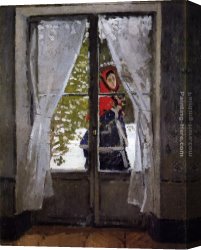 Cape Canvas Paintings - The Red Cape by Claude Monet