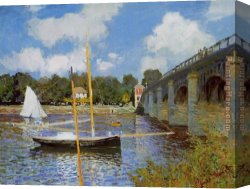 The Beatles @ Abbey Road Canvas Paintings - The Road Bridge at Argenteuil 1 by Claude Monet