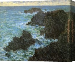 La Belle Endormie Canvas Paintings - The Rocks Of Belle-Lle by Claude Monet