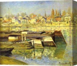 Seine Canvas Paintings - The Seine at Asnieres by Claude Monet