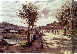 View of The Seine Canvas Paintings - The Seine At Bougival by Claude Monet