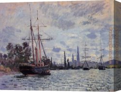 Rouen Canvas Paintings - The Seine at Rouen 2 by Claude Monet
