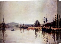 Rouen Canvas Paintings - The Seine Below Rouen by Claude Monet