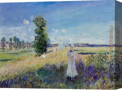 Argenteuil Canvas Paintings - The Walk Argenteuil by Claude Monet