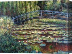 Water-mill Canvas Paintings - The Water Lily Pond Pink Harmony by Claude Monet