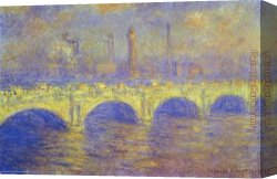 Bonaparte at The Bridge of Arcole Canvas Paintings - The Waterloo Bridge The Fog by Claude Monet