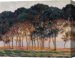 The Beginning of a Perfect Day Canvas Paintings - Under the Pine Trees at the End of the Day by Claude Monet