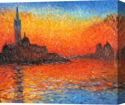Venice Canvas Paintings - Venice Twilight by Claude Monet
