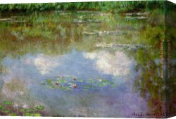 Water-mill Canvas Paintings - Water Lilies 1903 by Claude Monet