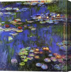 1914 Canvas Paintings - Water-Lilies 1914 by Claude Monet