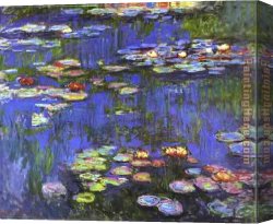 1914 Canvas Paintings - Water Lilies 1914 by Claude Monet