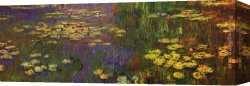 Water-mill Canvas Paintings - Water Lilies by Claude Monet
