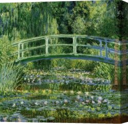 Water-mill Canvas Paintings - Water Lily Pond by Claude Monet