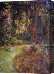 Giverny Canvas Paintings - Water-Lily Pond at Giverny by Claude Monet