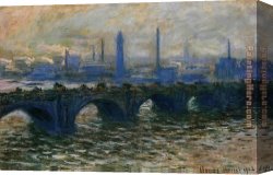 Misty Mood Canvas Paintings - Waterloo Bridge Misty Morning by Claude Monet