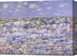 Breaking Canvas Paintings - Waves Breaking by Claude Monet