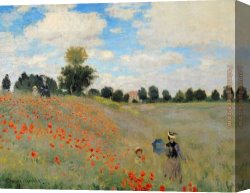 Landscape with Poppies II Canvas Paintings - Wild Poppies Near Argenteuil by Claude Monet