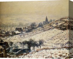 Early Winter in The Sierra Nevada Canvas Paintings - Winter At Giverny by Claude Monet