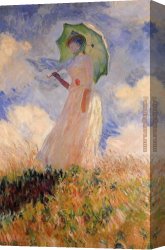 Summer Landscape Aka Woman with a Parasol in a Garden Canvas Paintings - Woman with a Parasol 1 by Claude Monet