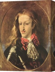 Two King Charles Spaniels And a Terrier Canvas Paintings - King Charles II by Claudio Coello