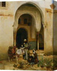 Arabs I Cemetery Canvas Paintings - An Arab Merchant by Clement Pujol de Guastavino