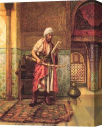 The Beginning of a Perfect Day Canvas Paintings - Reading the Order of the Day by Clement Pujol de Guastavino