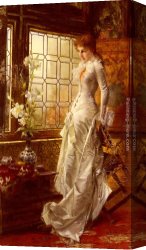 Window Canvas Paintings - At The Window by Conrad Kiesel