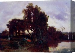 Farm Canvas Paintings - On The Farm by Constant Troyon