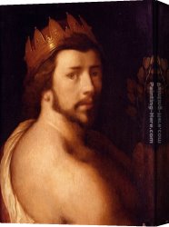 Cornelisz Canvas Paintings - Portrait Of A Man As Apollo, Possibly A Self-Portrait by Cornelis Cornelisz